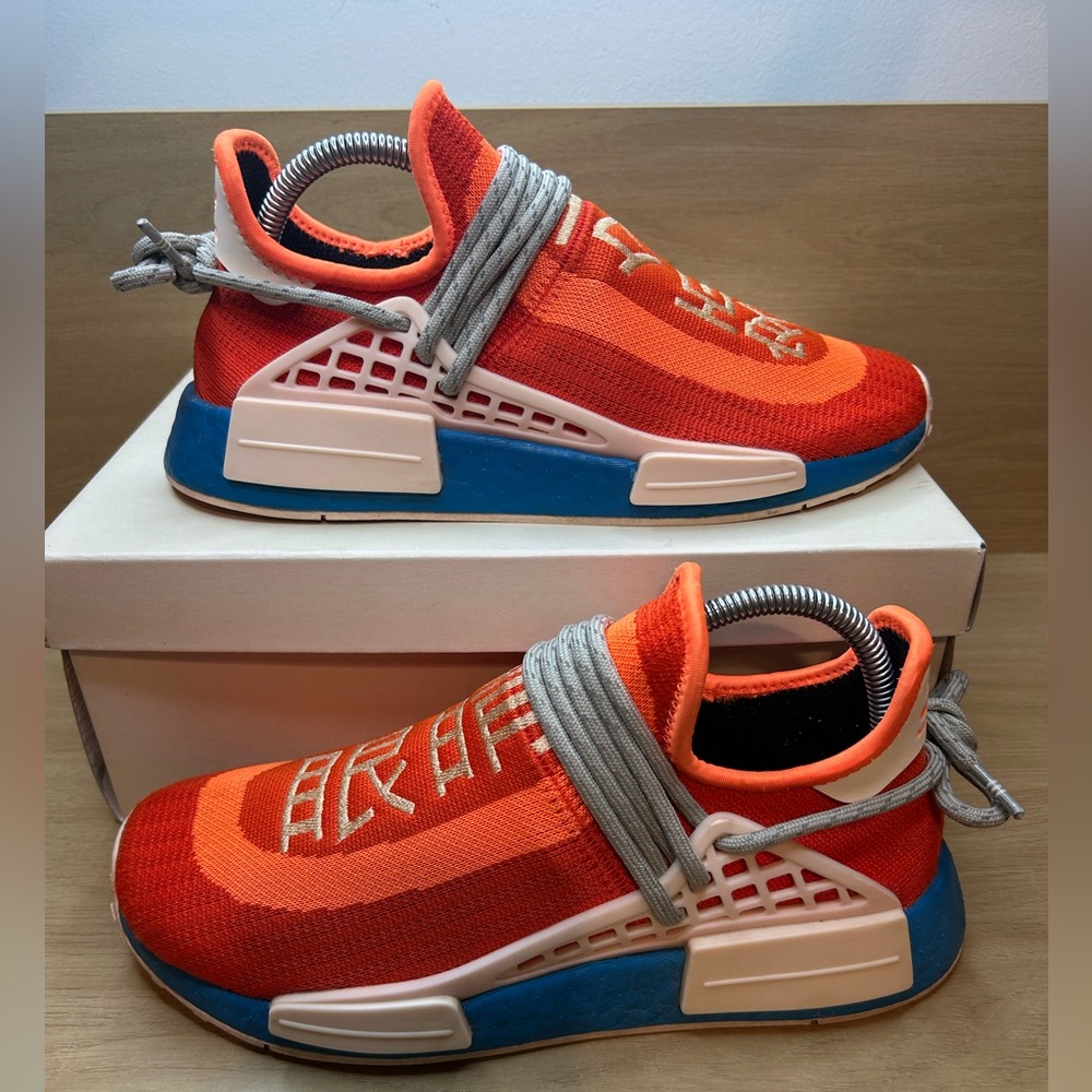 Size 7.5- adidas Pharrell x NMD Human Race Extra Eye - Bold Orange